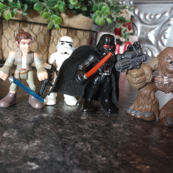 Imaginext Star Wars Mini figures lot Hasbro galactic heroes playskool Luke Darth - Picture 4 of 8